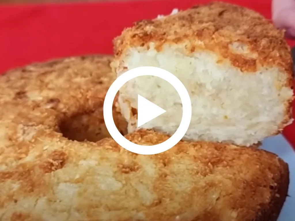 Bolo de aipim com coco que pode ser comido à vontade