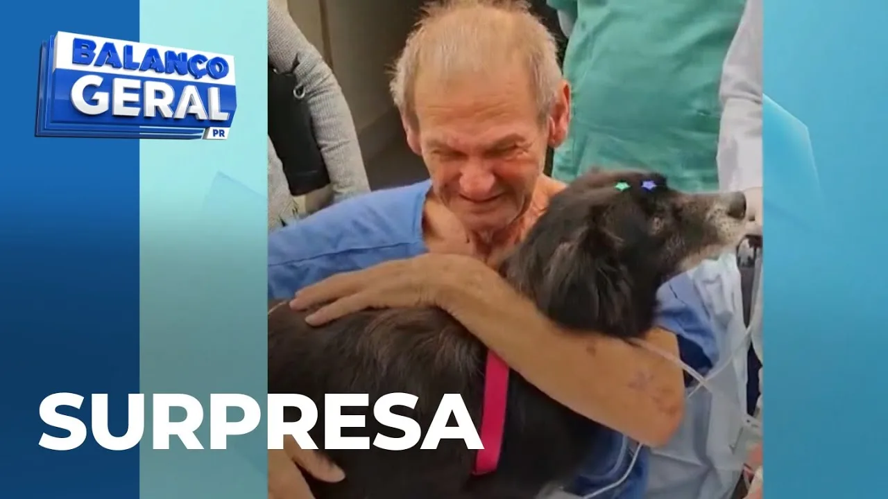 Idoso internado reencontra cachorrinha de estimação após quase um mês no hospital