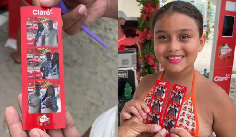 Fotos em mão e criança segurando fotos