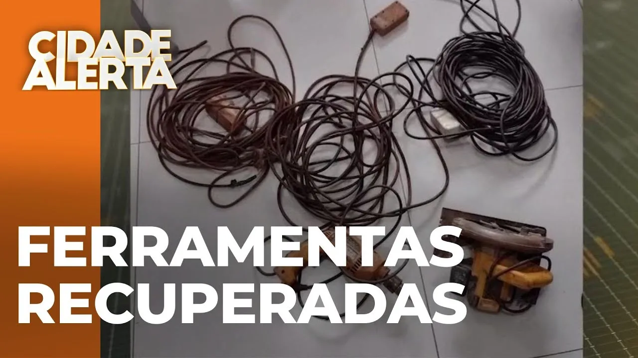 Polícia recupera ferramentas roubadas de obra e encontra outros objetos