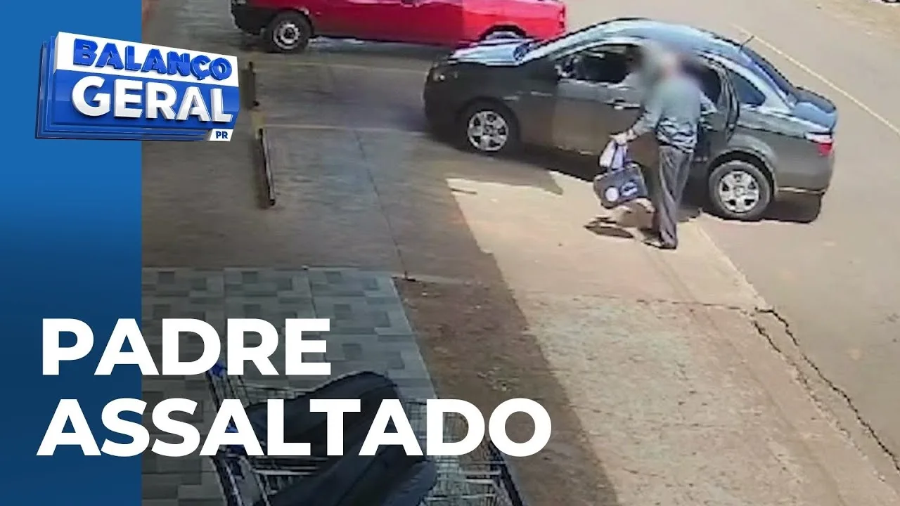 Padre é alvo de assaltante em Lindoeste e tem seu carro roubado; câmeras flagraram o crime