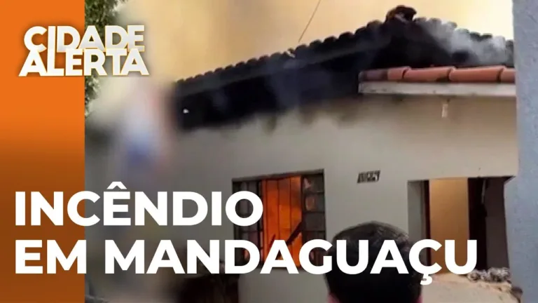 Crianças escapam de casa em chamas em Mandaguaçu: Fogo pode ter começado em ventilador