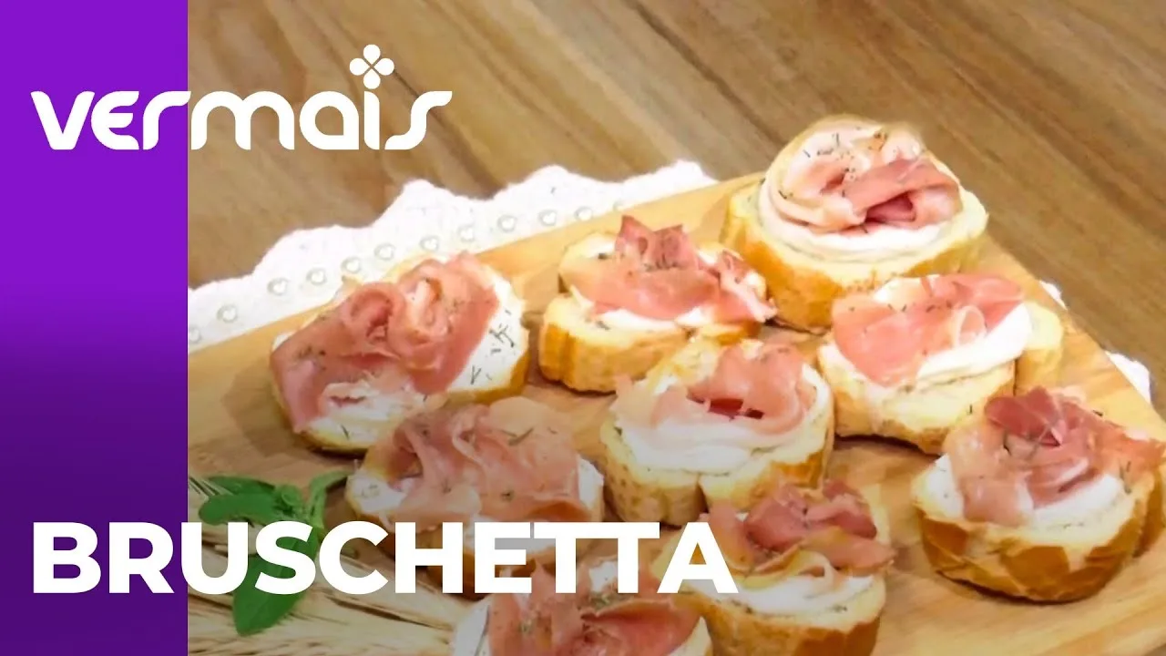 Receita fácil: aprenda a fazer a bruschetta de cream cheese e presunto parma