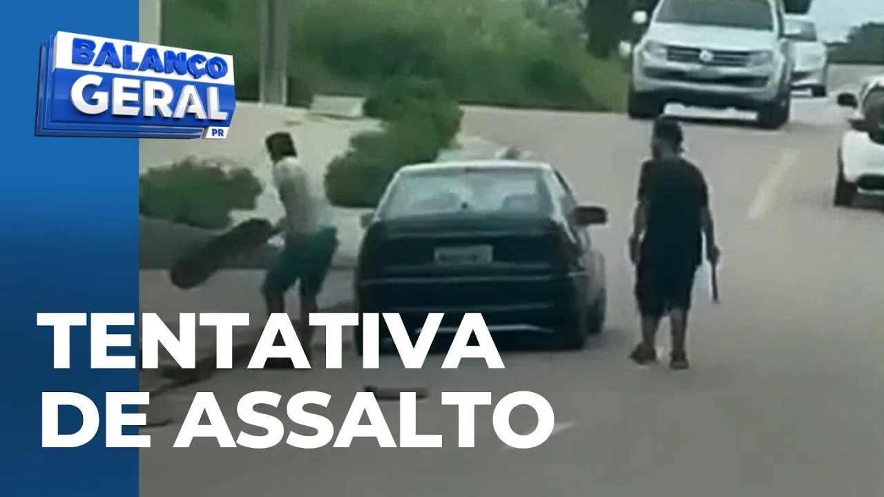 Skatista e pedestre reagem à assalto na rua e casal dentro do carro tenta atropelá-los