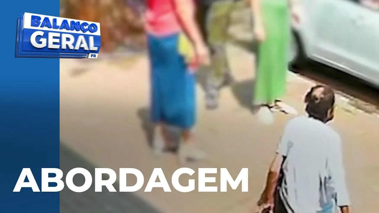 Homem tenta abordar uma mulher, em Maringá; câmera registrou a ocorrência