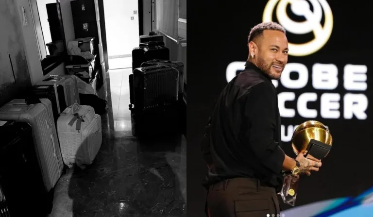 neymar e as malas de mudança para o brasil