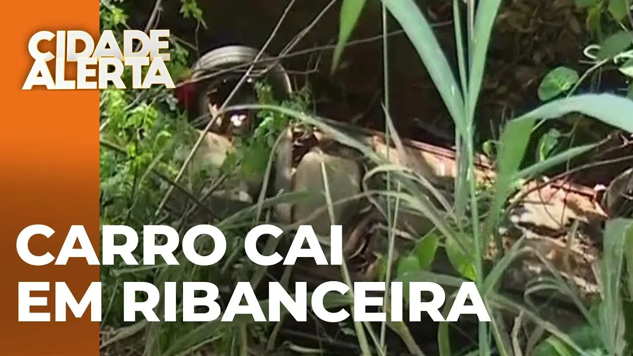 Carro cai em ribanceira de 20m e para em córrego: Motorista sobrevive milagrosamente