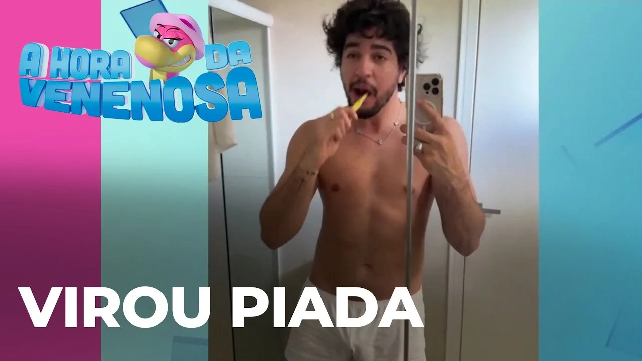 Nattanzinho posta vídeo escovando os dentes e recebe várias críticas sobre o shorts branco