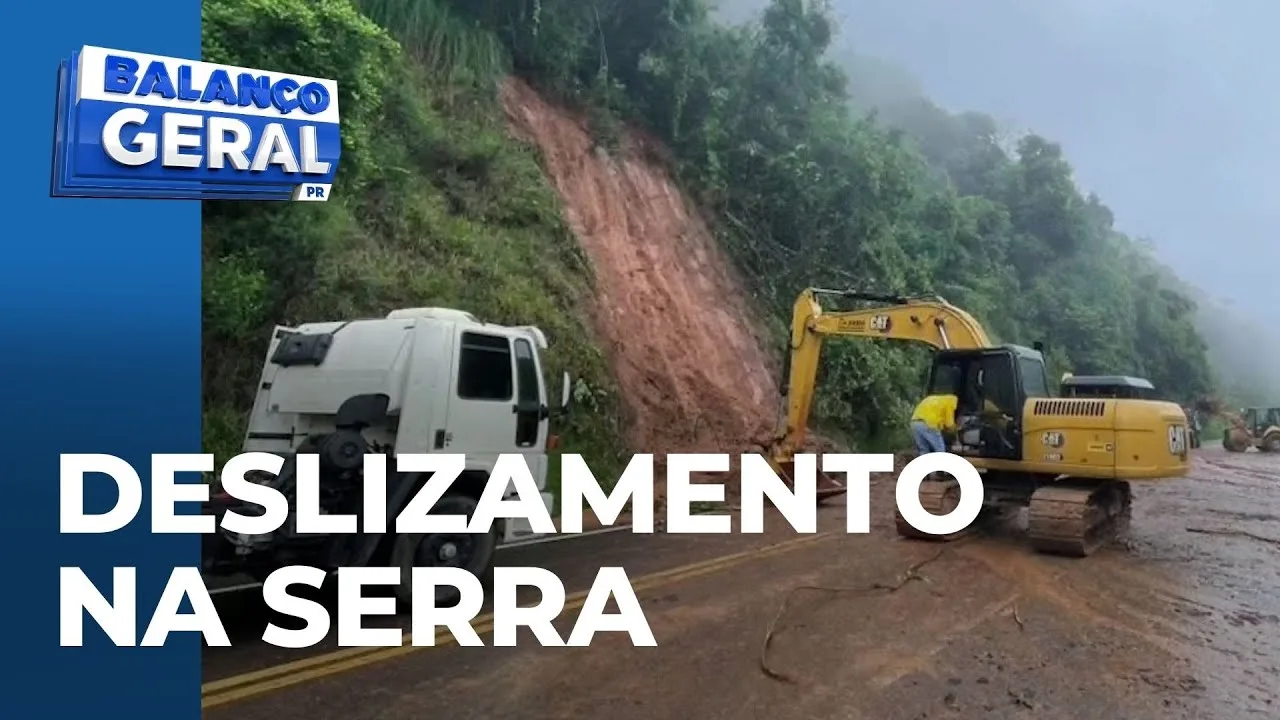 Deslizamento na BR-277 bloqueia Serra da Esperança em Guarapuava