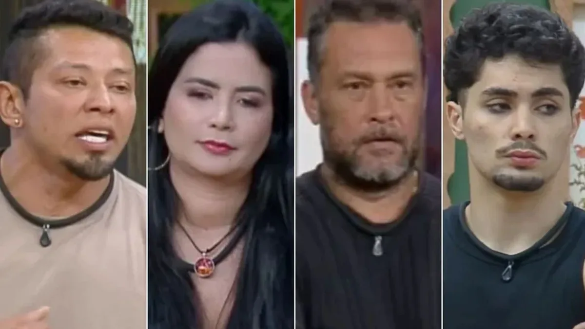 Gilsão, Nêssa, Juninho e Gui se enfrentam na 14 Roça (Imagem: Reprodução / PlayPlus)