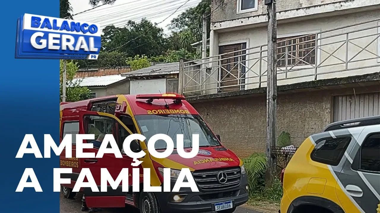 Homem passa a madrugada ameaçando a família e termina baleado após partir pra cima da PM