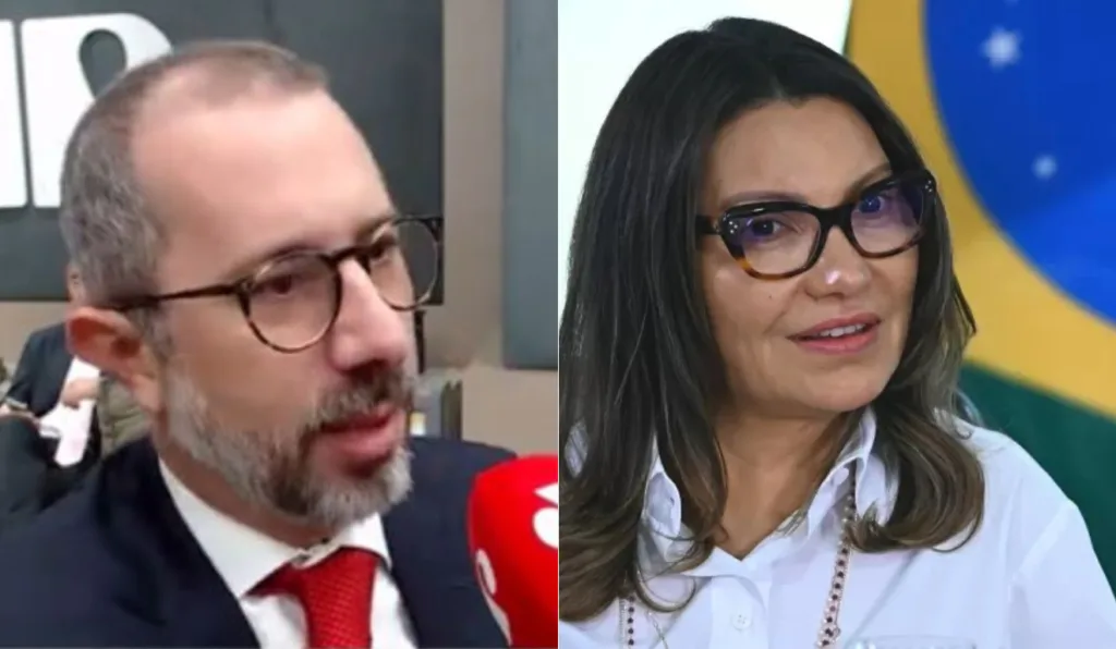 montagem de uma foto do Ministro da CGU ao lado de Janja, primeira-dama do Brasil