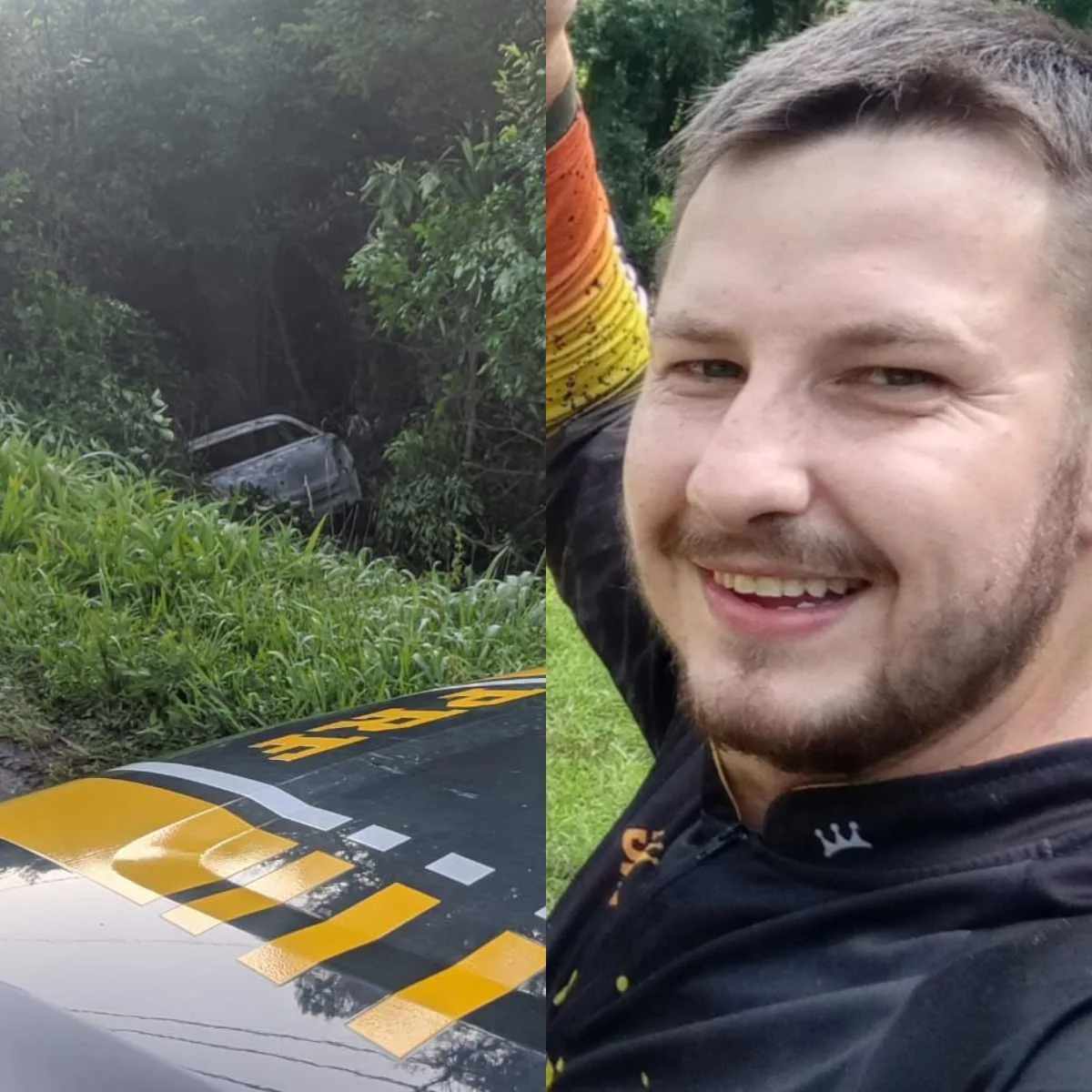 É identificado o motorista de carro que caiu em barranco e pegou fogo no PR