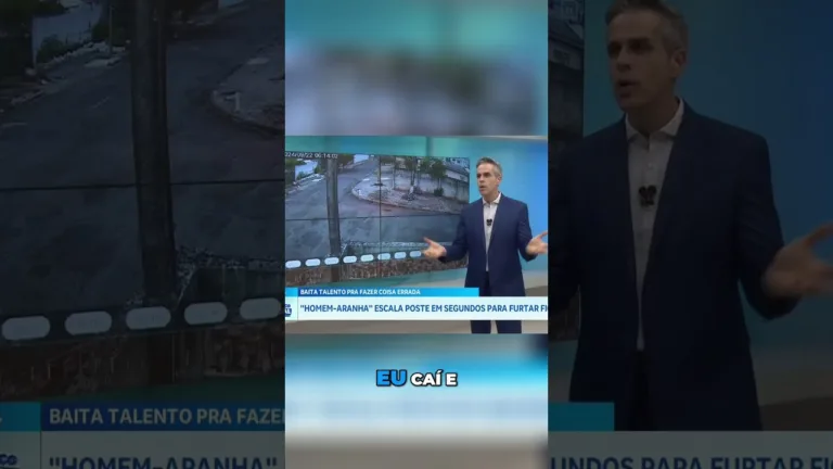 “Homem-aranha” escala poste em segundos para furtar fio