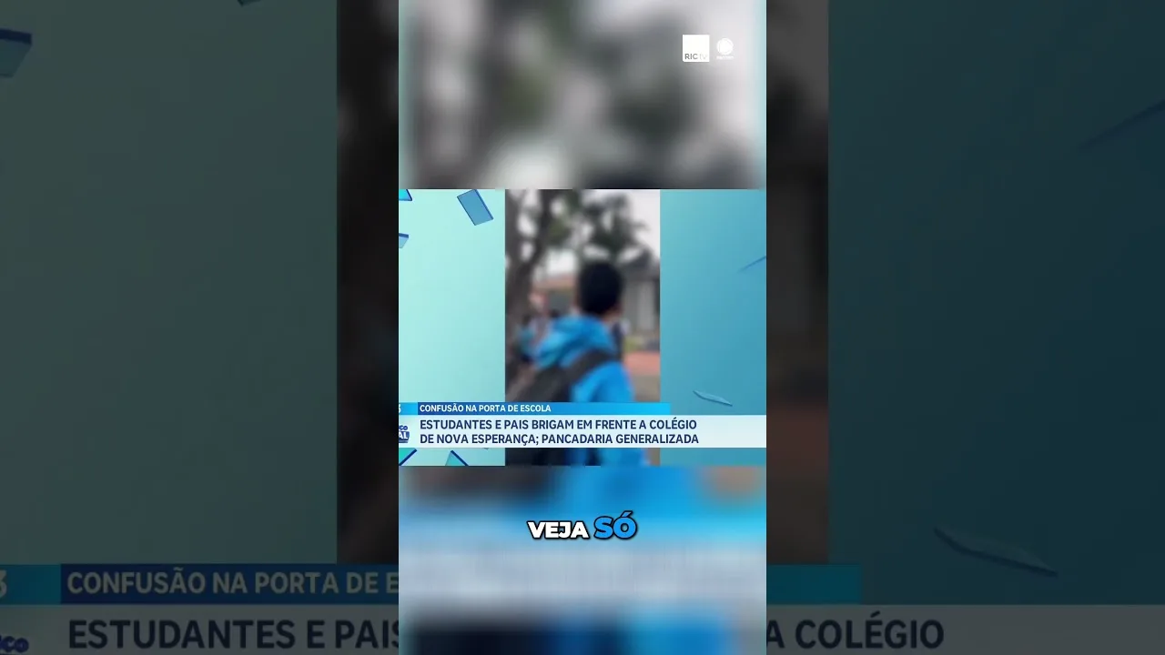 Estudantes e pais brigam em frente a colégio de Nova Esperança; imagens mostram a confusão