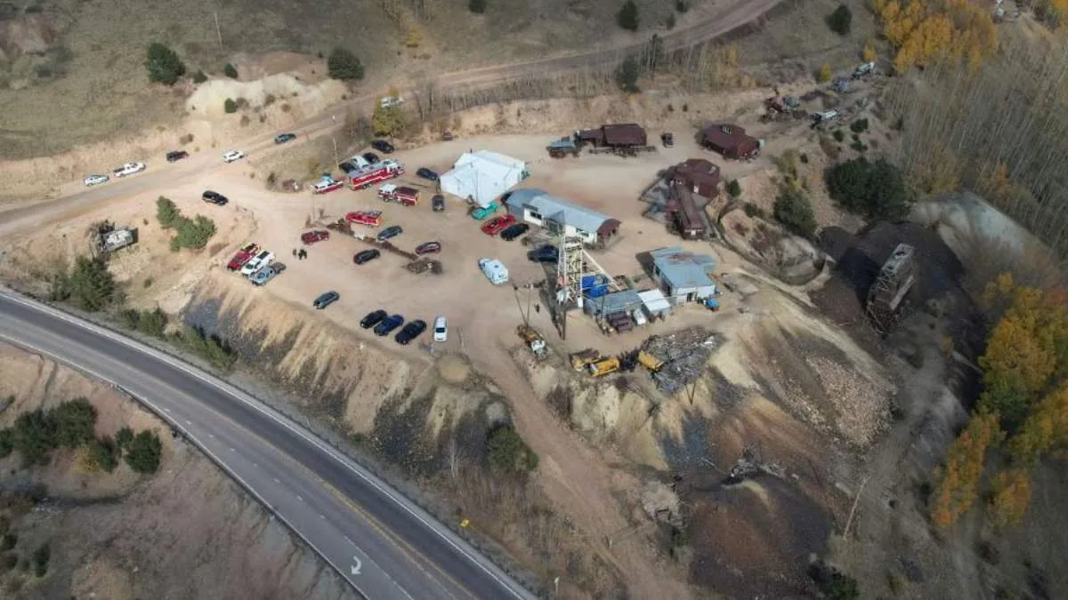 Imagem aérea da mina de ouro no Colorado
