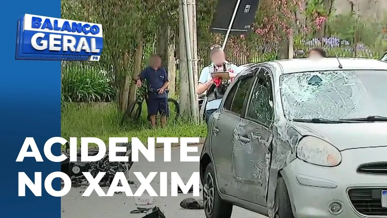 Acidente no Xaxim: carro avança preferencial e bate em motociclista, que não resiste aos ferimentos