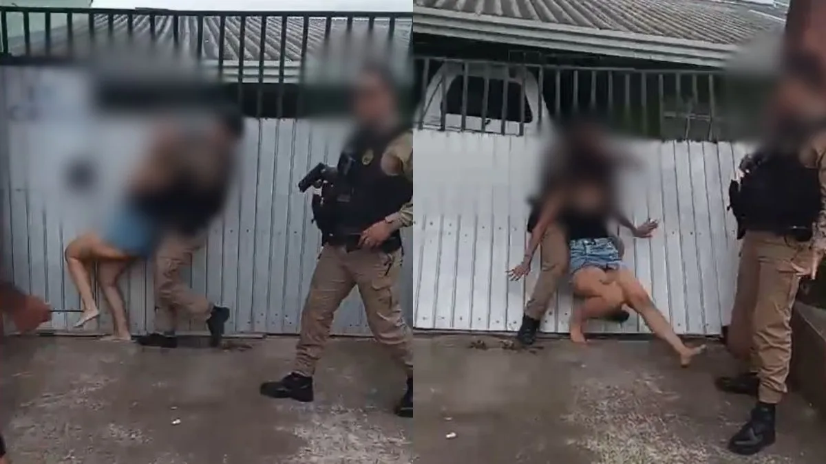 A corporação alegou que a mulher resistiu a prisão e os agentes precisaram usar a força para contê-la (Foto: reprodução/redes sociais)