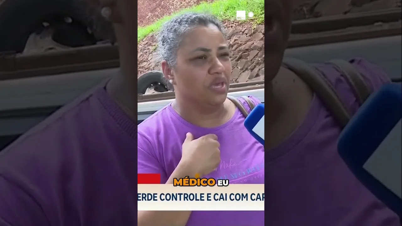 Mulher perde controle e cai com carro no viaduto da BR-369