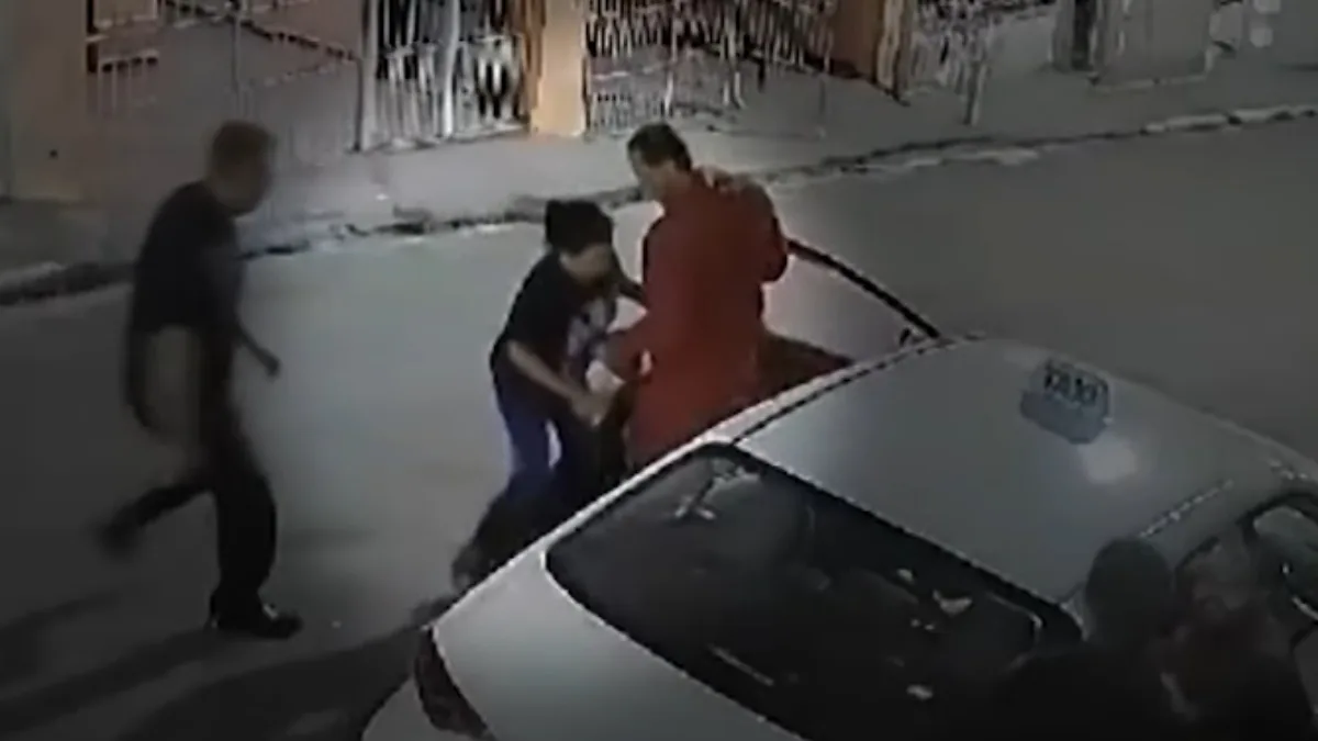 pitbull avançando em ladrão