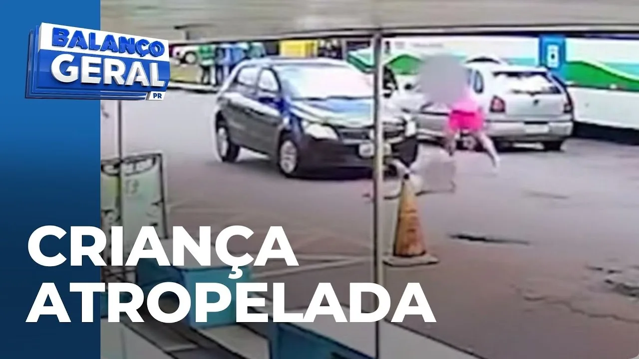 Criança é atropelada na rua da Madeira em Cascavel; câmera de segurança registra tudo