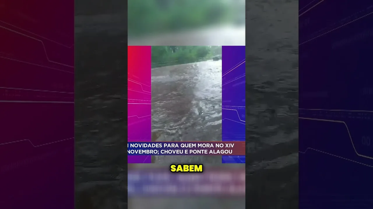 Com a chuva, ponte do XIV de Novembro é alagada; promessa, é que obra comece