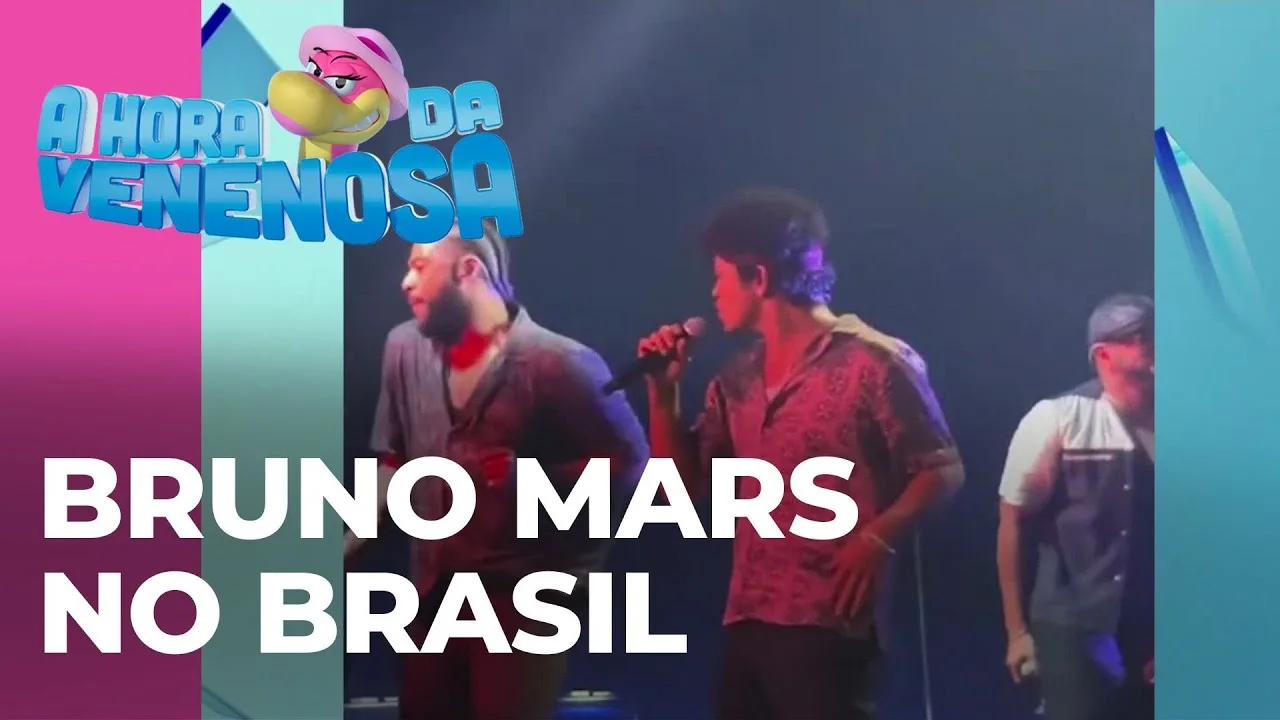 Bruno Mars chegou com tudo no Brasil e artistas marcaram presença no show beneficente