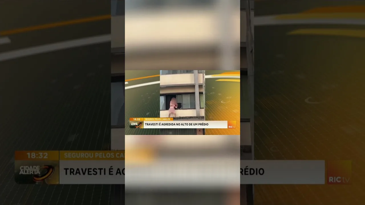 Travesti é agredida no parapeito de um prédio; caso foi registrado em câmera