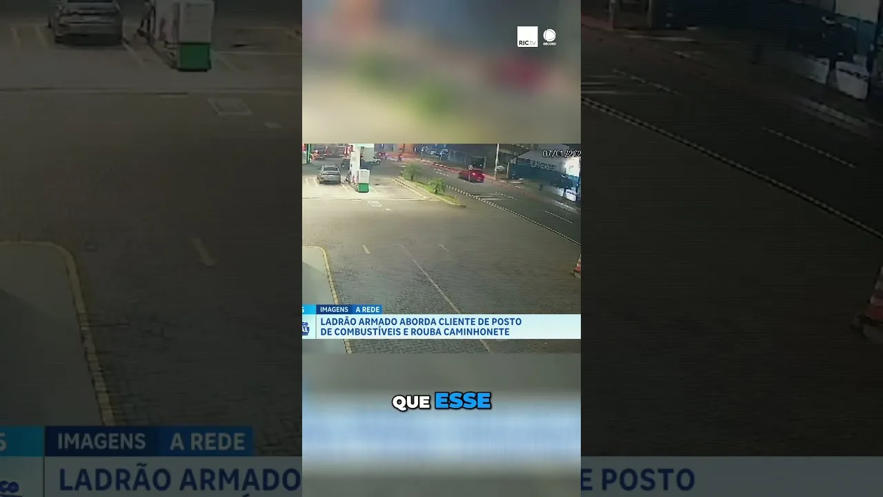 Ladrão armado aborda cliente de posto de combustíveis e rouba caminhonete