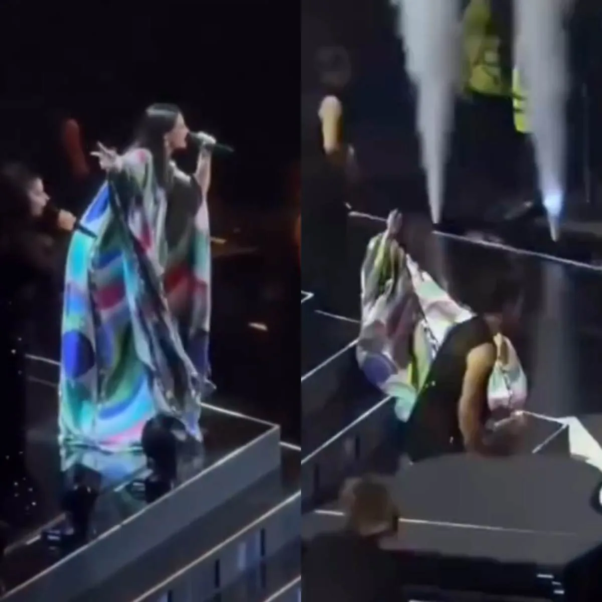 Cantora Laura Pausini sofre queda em palco durante show; veja o vídeo