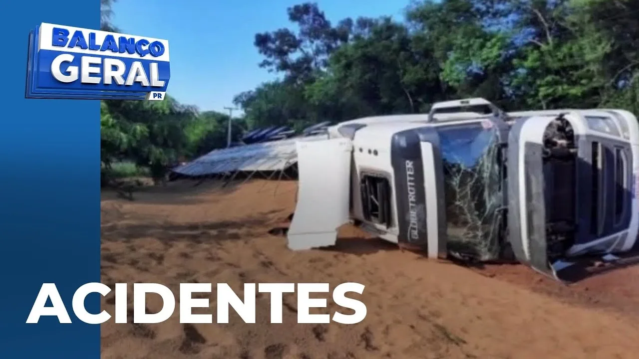 Jovem fica ferido em colisão entre motos, em Apucarana; já em Nova Londrina, carreta tomba na PR-182