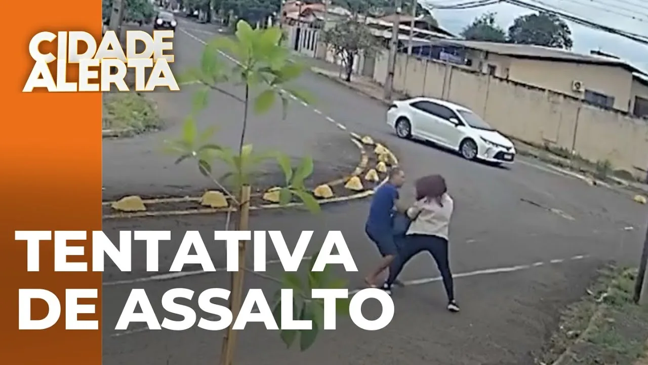 Câmera flagra ladrão tentando roubar bolsa de mulher na Zona Leste D