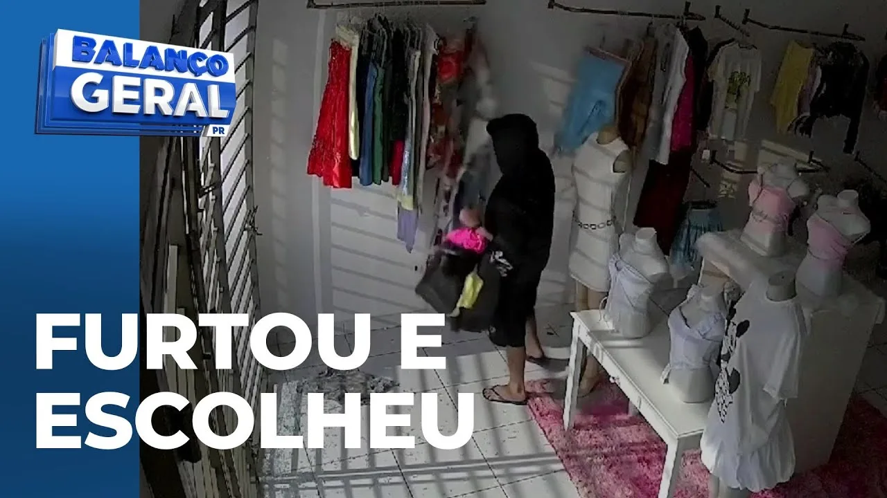 Ladrão arromba loja e "faz compras" de roupas femininas na Zona Norte