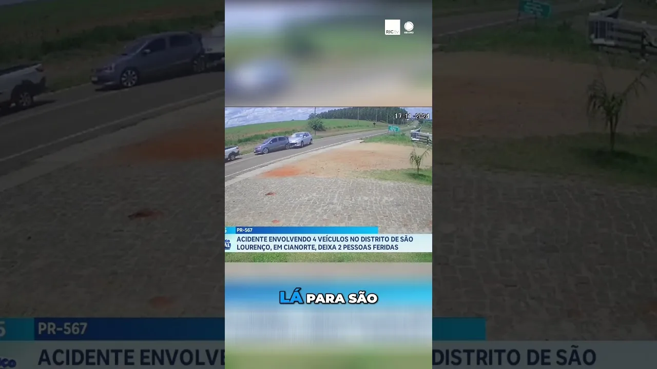 Acidente em rodovia envolve 4 carros; imagens mostram a colisão