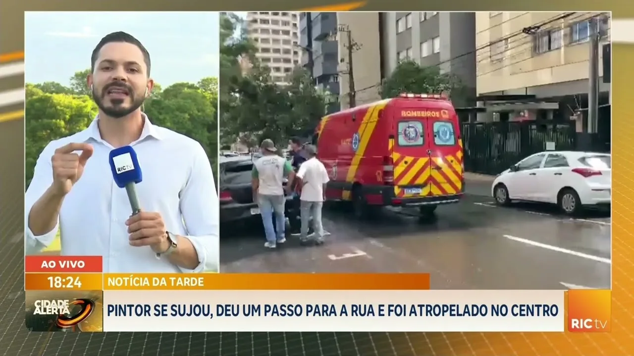 Pintor se sujou, deu um passo para a rua e foi atropelado no centro