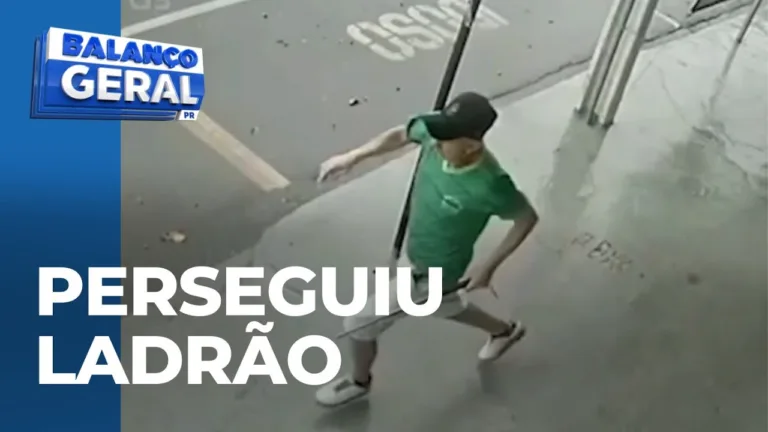 Comerciante persegue ladrão com uma faca