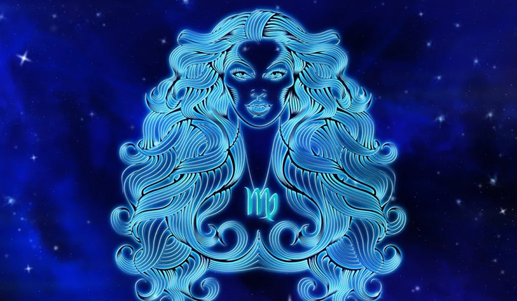 A imagem apresenta uma mulher, que representa o signo de Virgem.