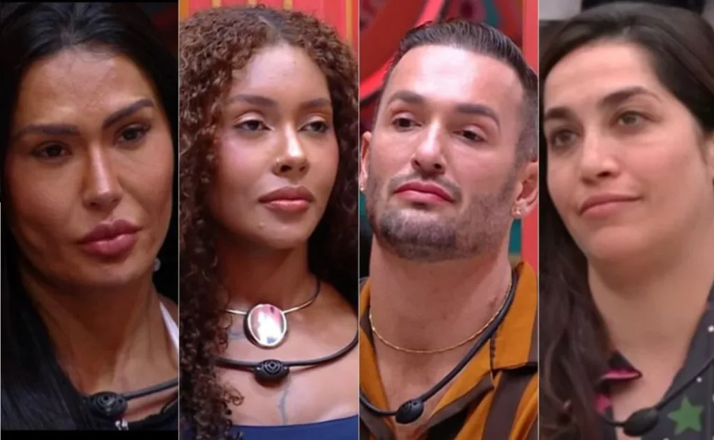 Gracyanne Barbosa, Giovanna, além de  Diego e Daniele Hypolito, disputam a preferência popular no BBB 25 (Imagem: Reprodução / Globo)