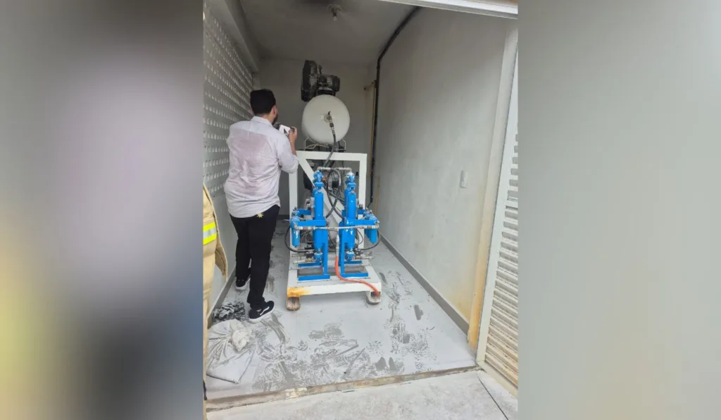 foto da central de distribuição de oxigênio da UPA de Paranaguá