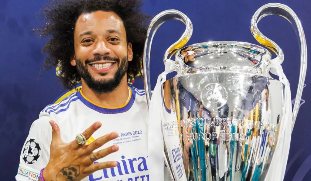 Marcelo em comemoração no Real Madrid
