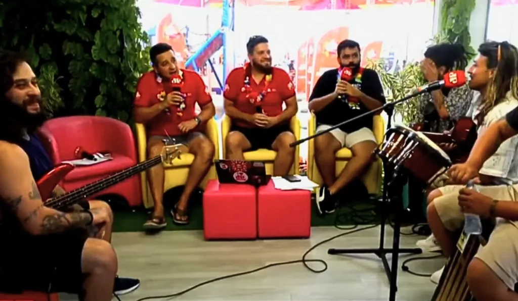 banda Castanheira no estúdio móvel do boa da pan