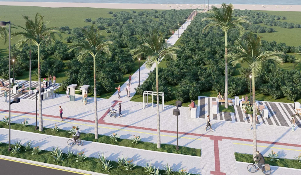 Projeto de como irá ficar a orla de Pontal do Paraná.