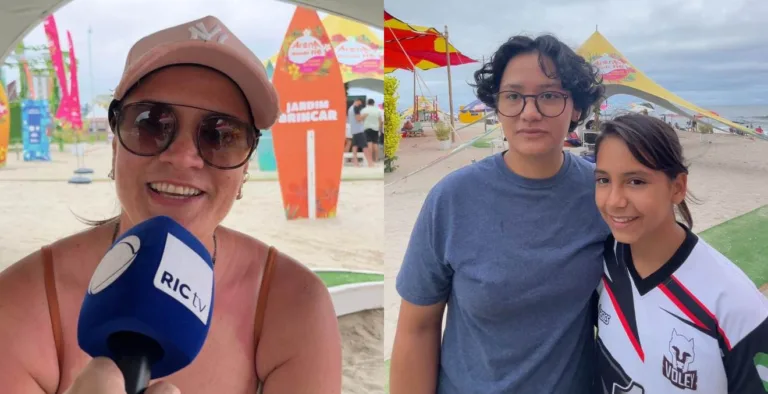 Turistas em entrevista na Arena Mundo Ric