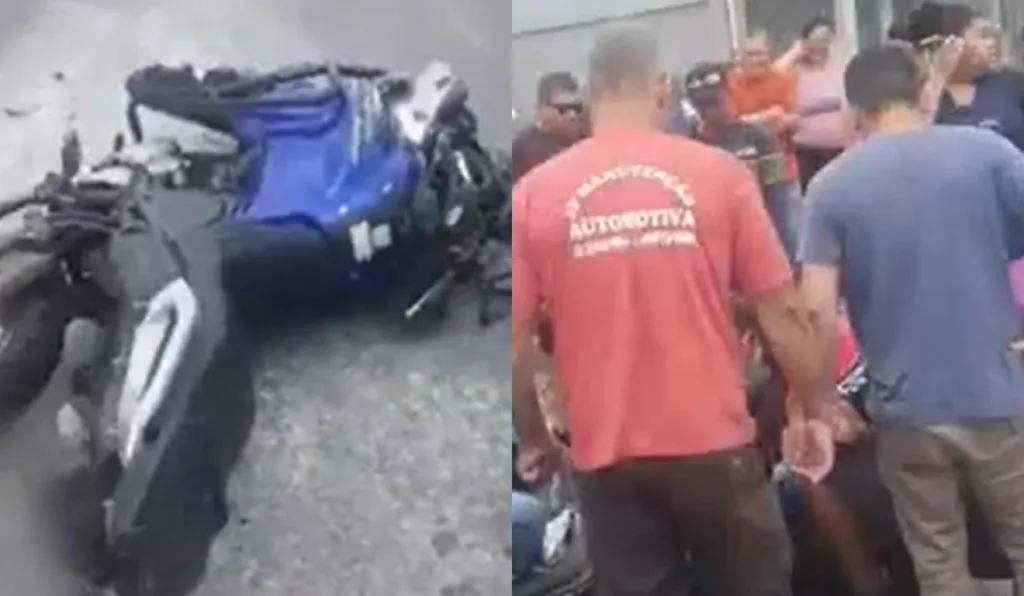 testemunhas em volta do motociclista morto