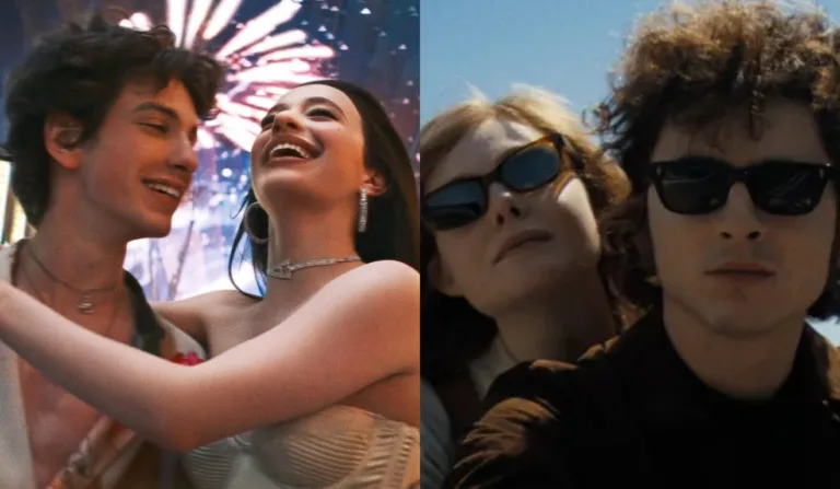 Imagens dos filmes ‘Anora’ e ‘Um Completo Desconhecido’.