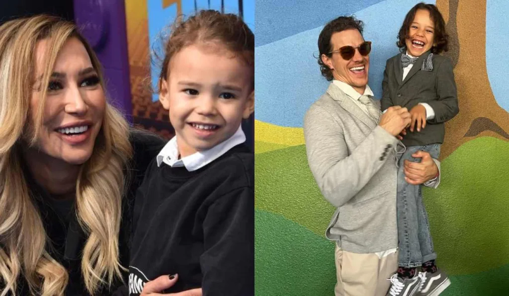 Atriz Naya Rivera com seu Filho Josey e ao lado seu ex-marido com a criança.