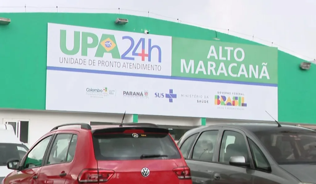 Fachada da Unidade de Pronto Atendimento (UPA) do Alto Maracanã, em Colombo, onde um bebê foi encontrado dentro de uma lixeira após a mãe tentar dar descarga nele no banheiro da unidade.