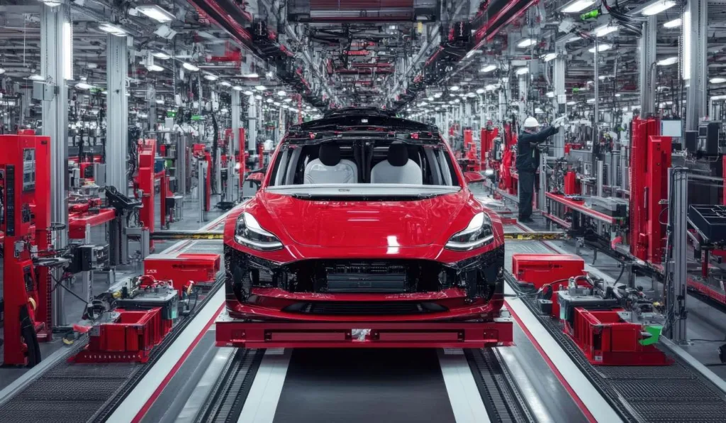 linha de montagem de automóveis