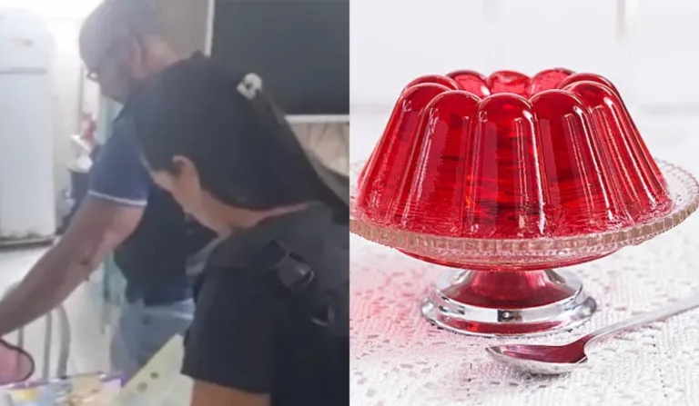 policiais investigando a casa das crianças que morreram após comer gelatina