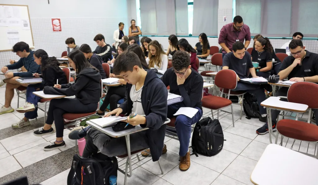 Alunos em sala de aula